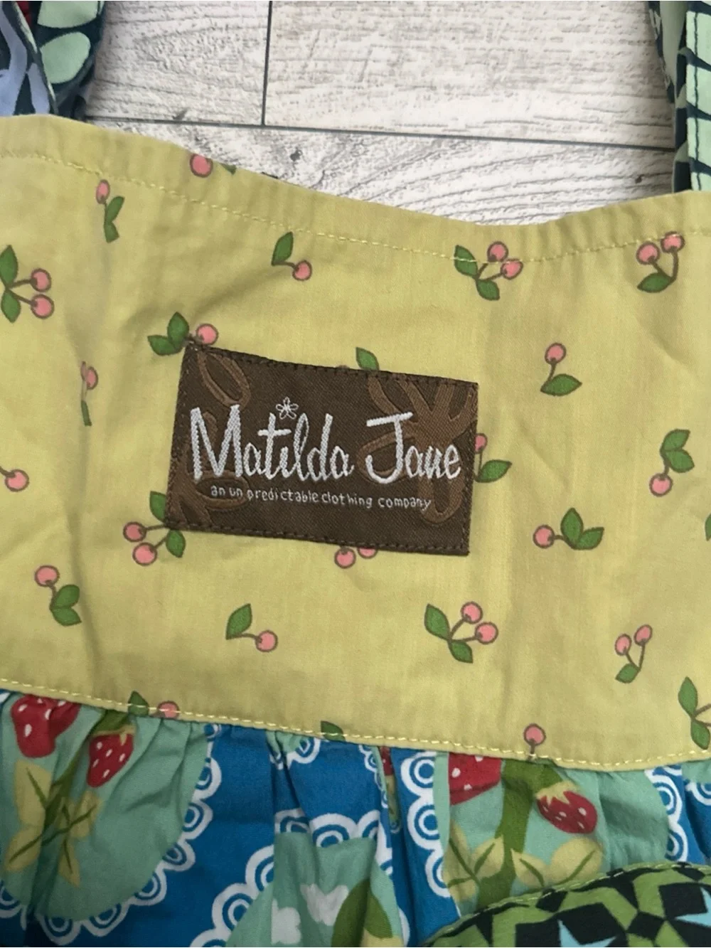 Matilda Jane size 4 Love Bug Strawberry Knot Top Wonderful Parade